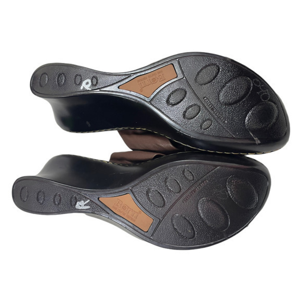 Born Sandals Size 9 Brown & Tan Flip Flop Wedge - Picture 3 of 6